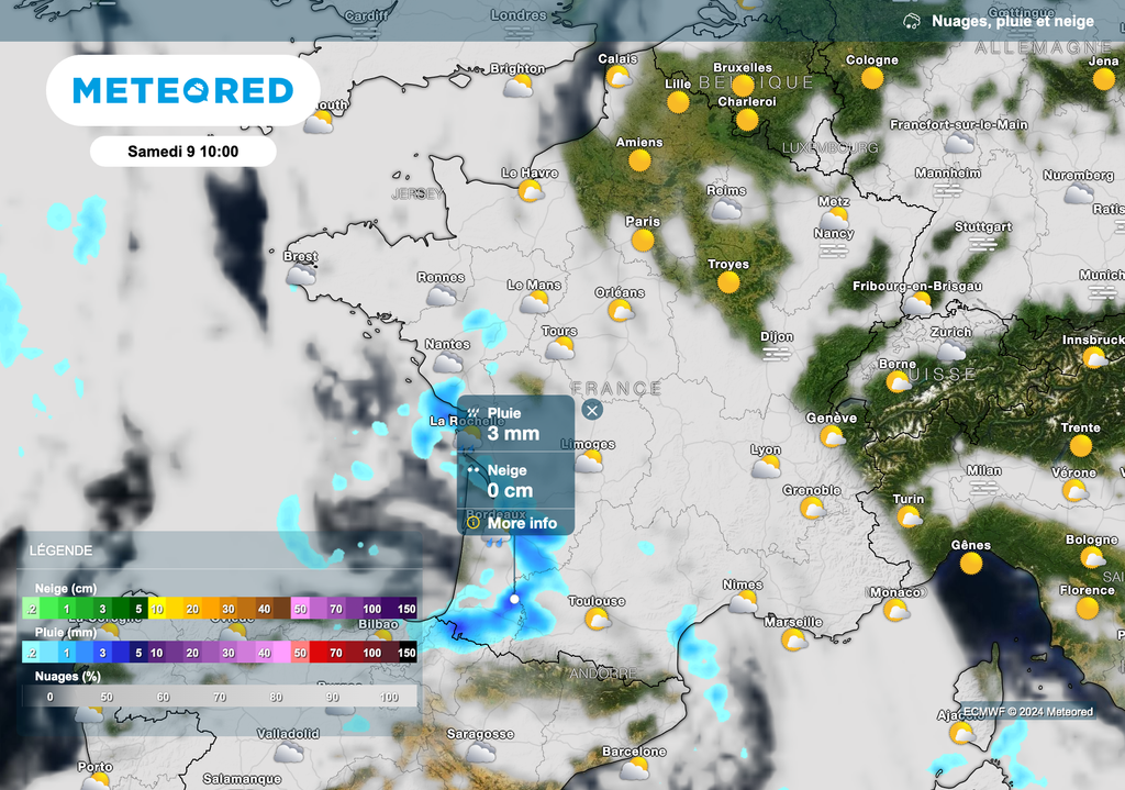 Météo prévue ce samedi en France.