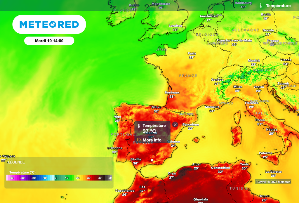 Les très fortes chaleurs vont remonter vers la France en milieu de semaine prochaine.