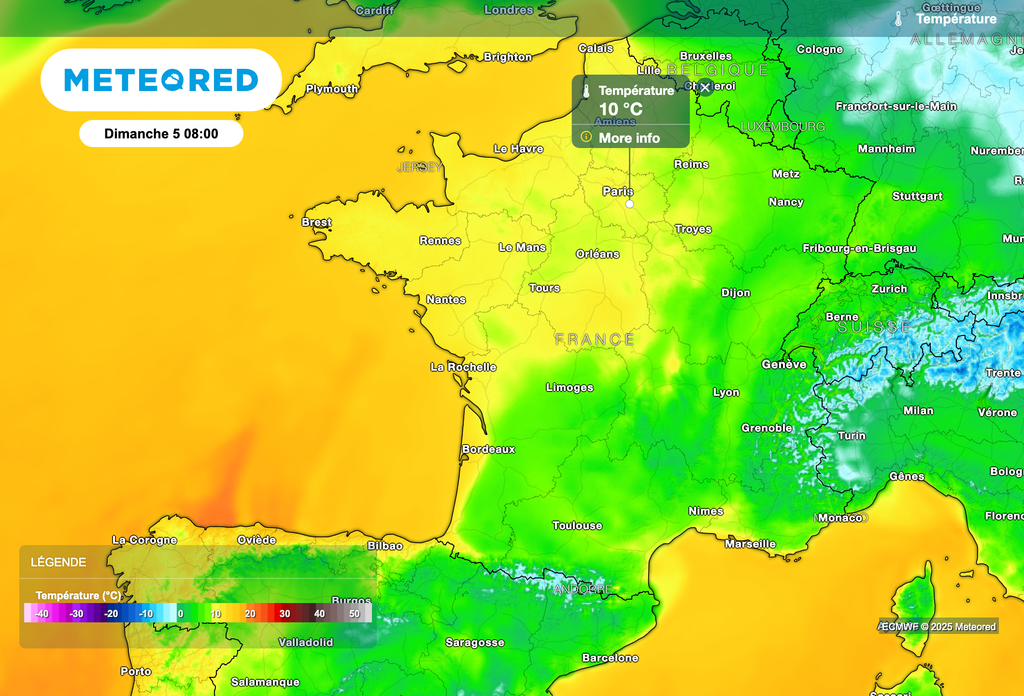 Très forte hausse des températures demain matin sur toute la France !