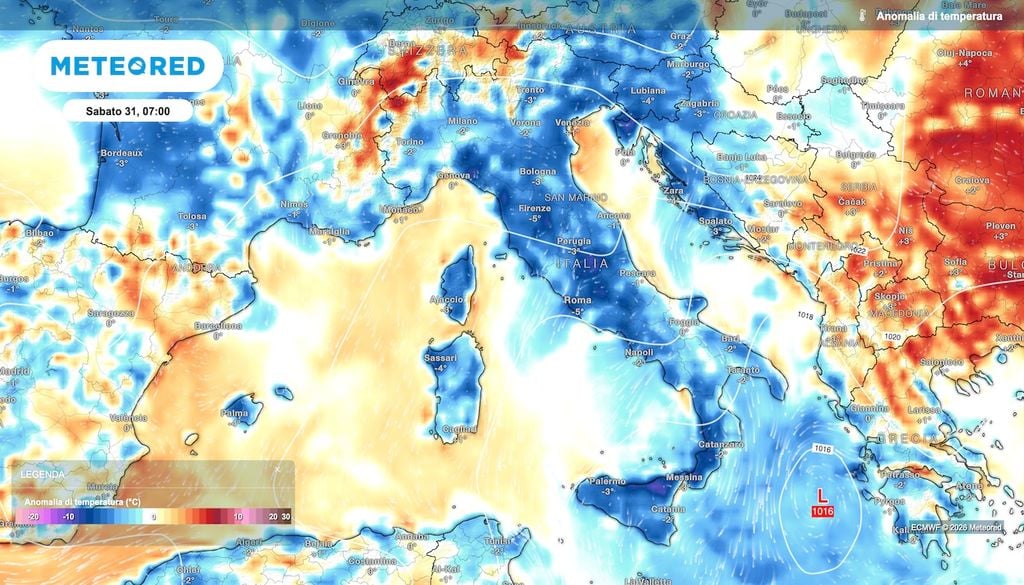 Temperature spesso sotto la media, specie nei valori minimi e verso il fine settimana quando aumentano le correnti fredde orientali.