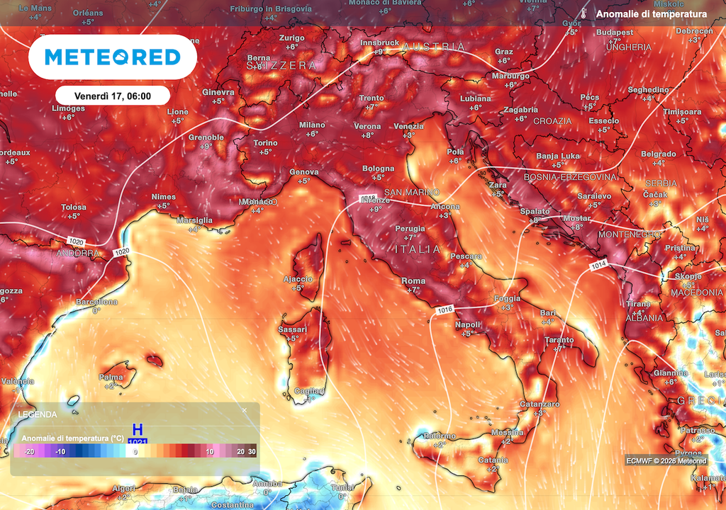 Malgrado l'instabilità non è poi così freddo per la stagione ed anzi da metà settimana le temperature saranno anche nettamente sopra la media climatica.