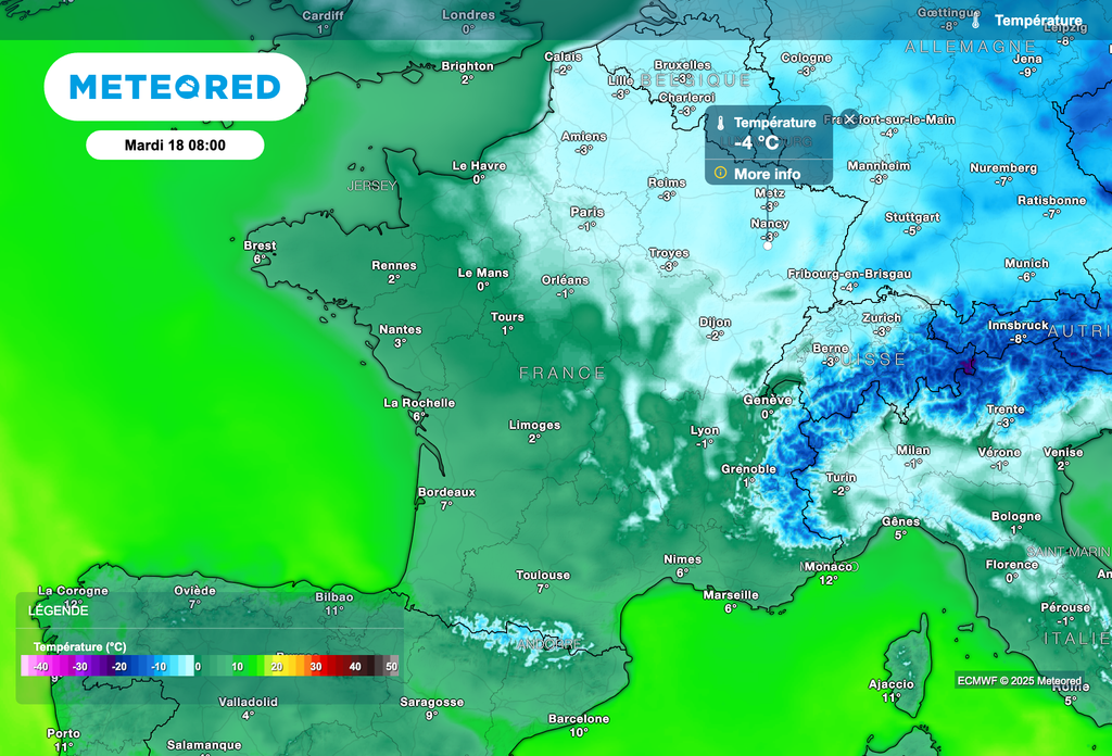Gelées généralisées demain matin dans les régions du Nord-Est de la France. Gelées généralisées demain matin dans les régions du Nord-Est de la France.