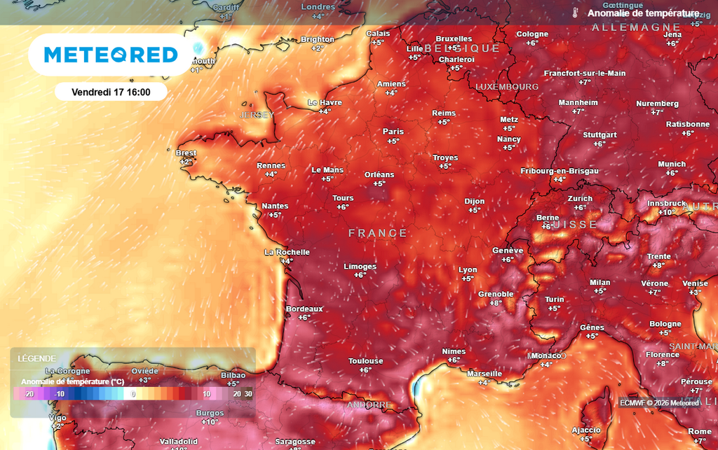 Les températures seront situées largement au-dessus des normales de la période ce vendredi après-midi, et ce sur la totalité de la France.