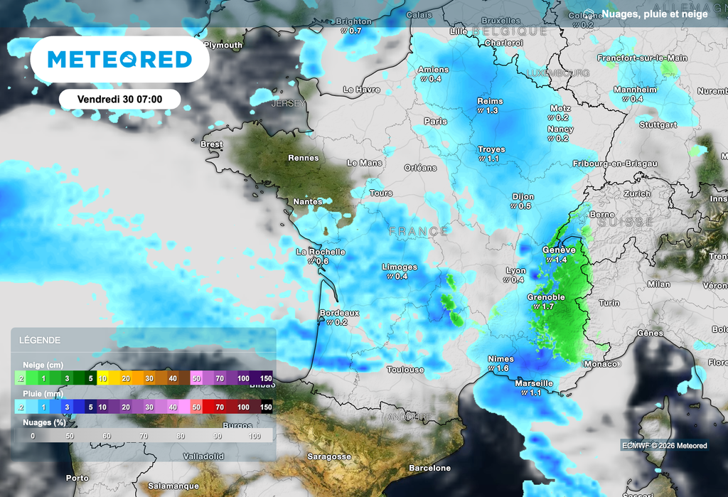Des pluies parfois soutenues attendues en fin de semaine dans le sud-est de la France !