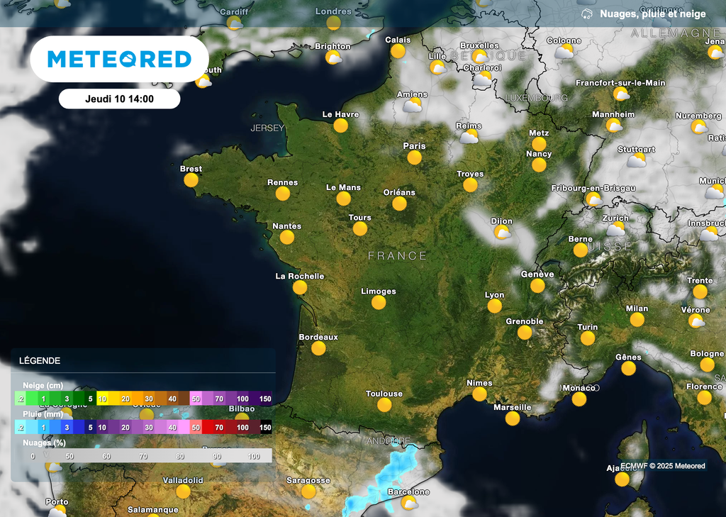 Météo très ensoleillée ce jeudi en France.