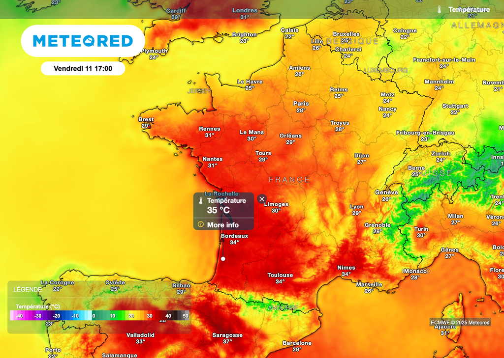 Plus de 35 degrés demain après-midi dans le sud-ouest.