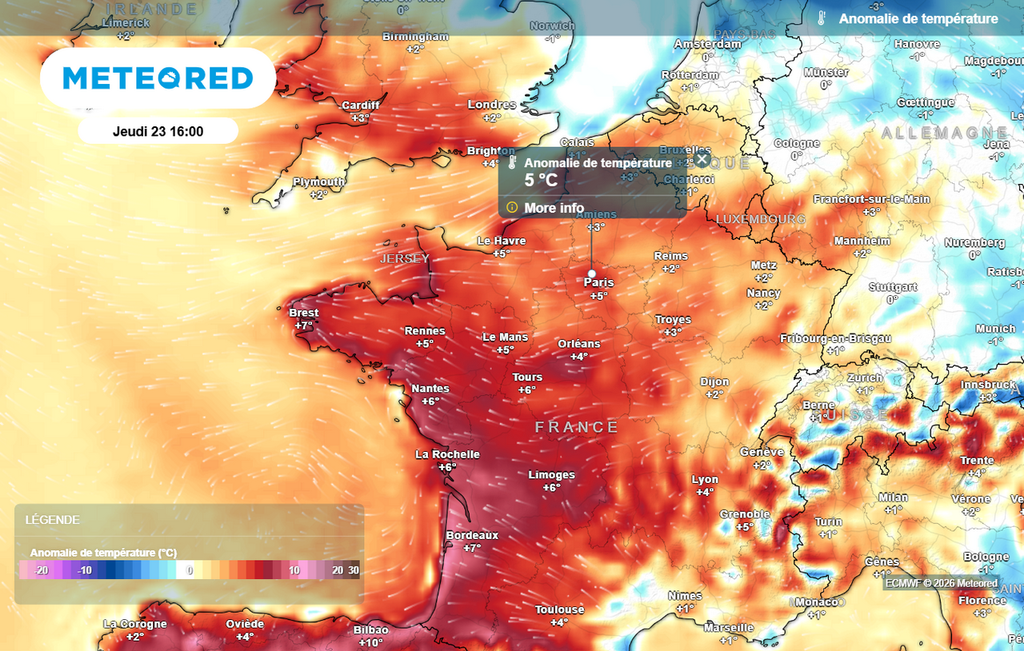 Les maximales vont repasser au-dessus des normales de saison sur la moitié nord dès le milieu de semaine !