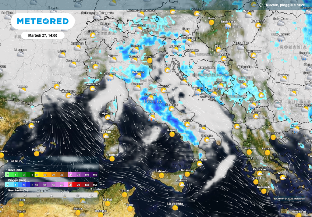 Il meteo sull'Italia. Il meteo sull'Italia.