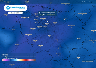 Météo : l'Île-de-France touchée par la descente d'air polaire ! Nos cartes confirment une chute des températures ! 