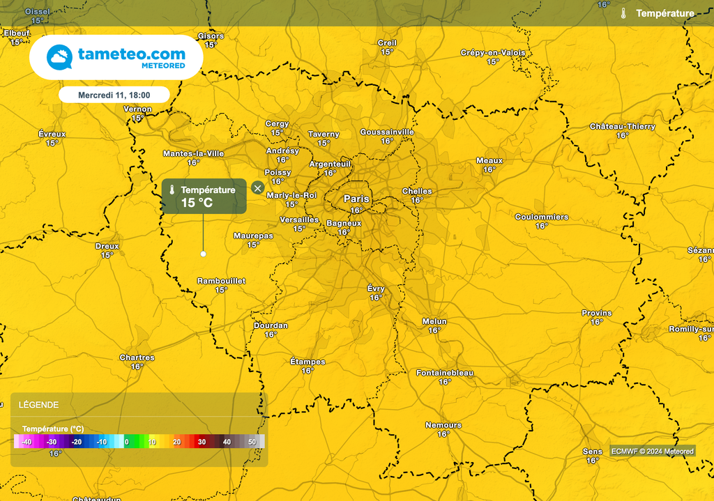 Forte baisse des températures cet après-midi en Île-de-France.