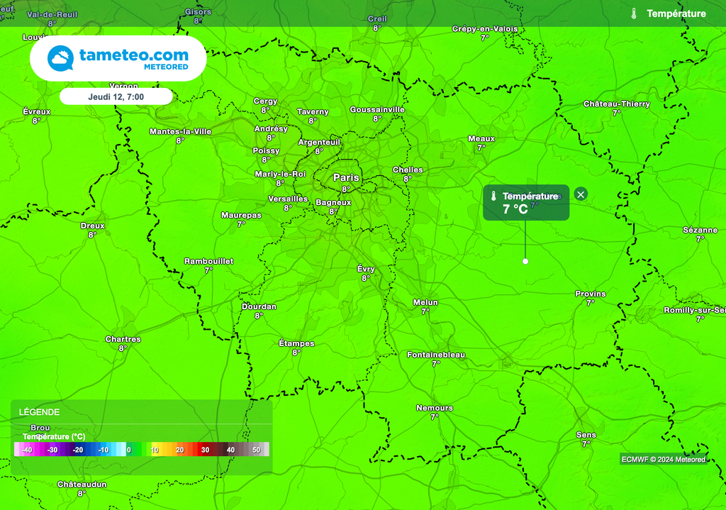Forte baisse des températures jeudi matin.