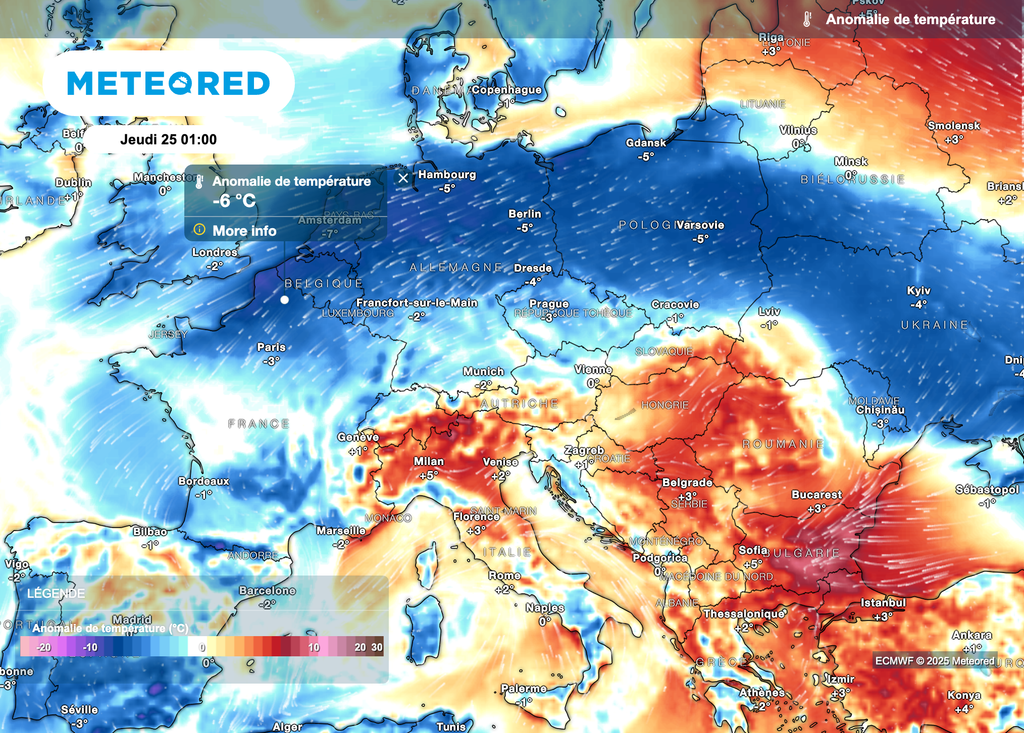 Arrivée d'air froid la semaine prochaine au-dessus de la France !