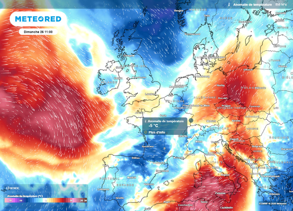 Une masse d'air fraîche gagnera la France durant la journée de dimanche Une masse d'air fraîche gagnera la France durant la journée de dimanche