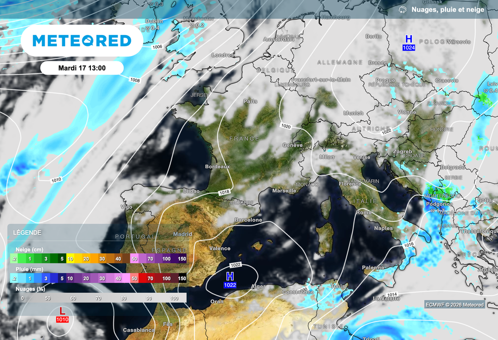 Mise en place probable d'un blocage anticyclonique à partir du 17 mars selon le modèle européen.