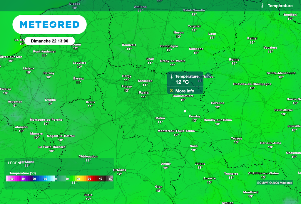 Maximales attendues dimanche en début d'après-midi.