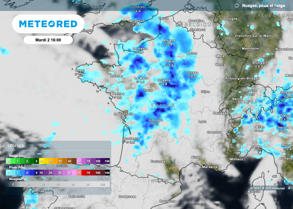 Nouvelle perturbation pluvieuse demain sur l'Île-de-France.