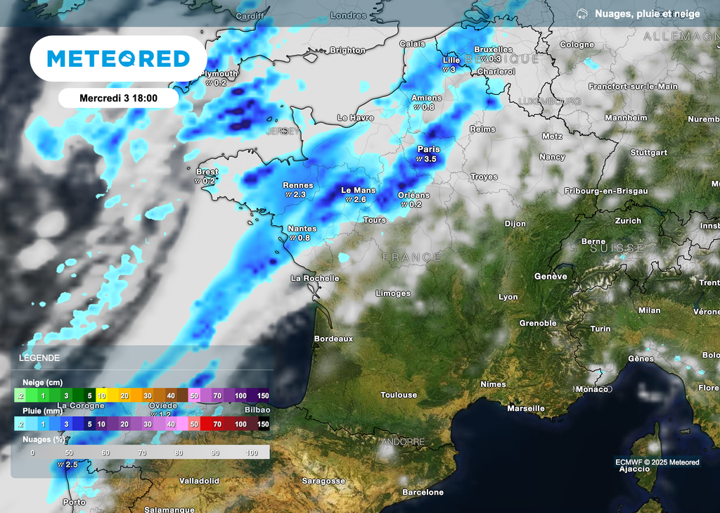 Une autre perturbation active attendue mercredi en région parisienne.