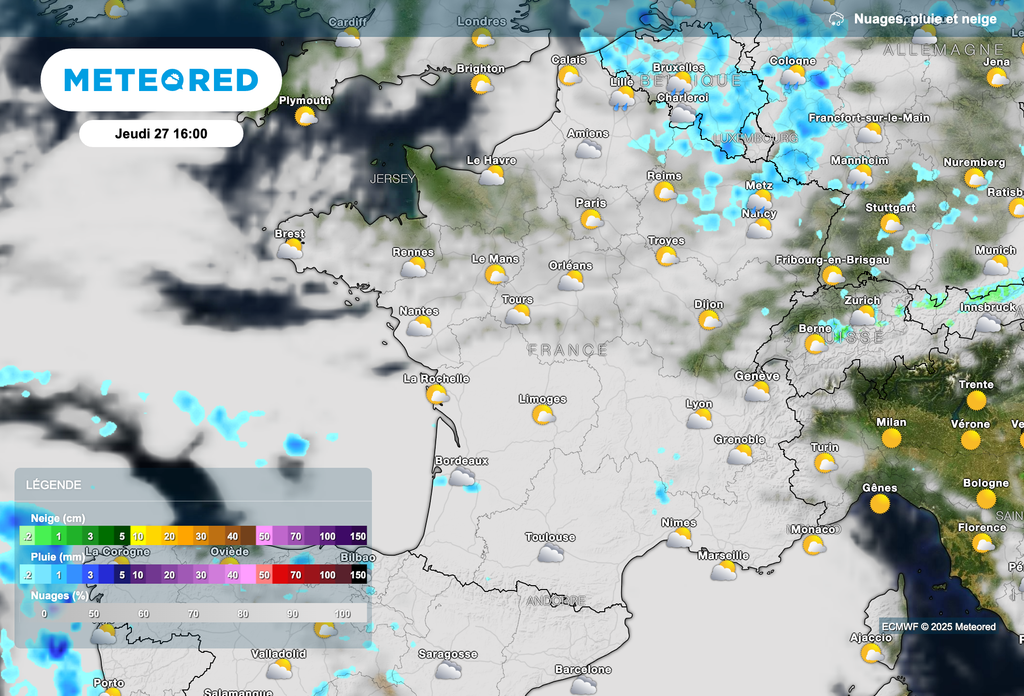 Fréquentes averses demain après-midi dans le nord-est de la France !
