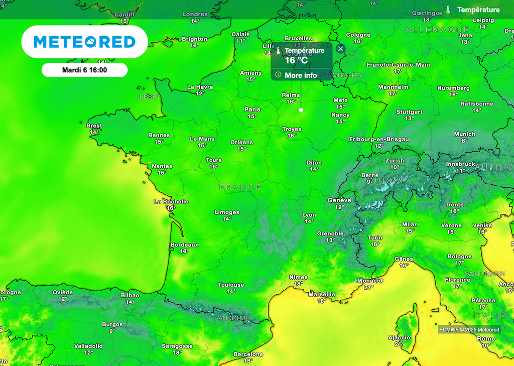 Un mardi encore bien frais attendu en France. Un mardi encore bien frais attendu en France.