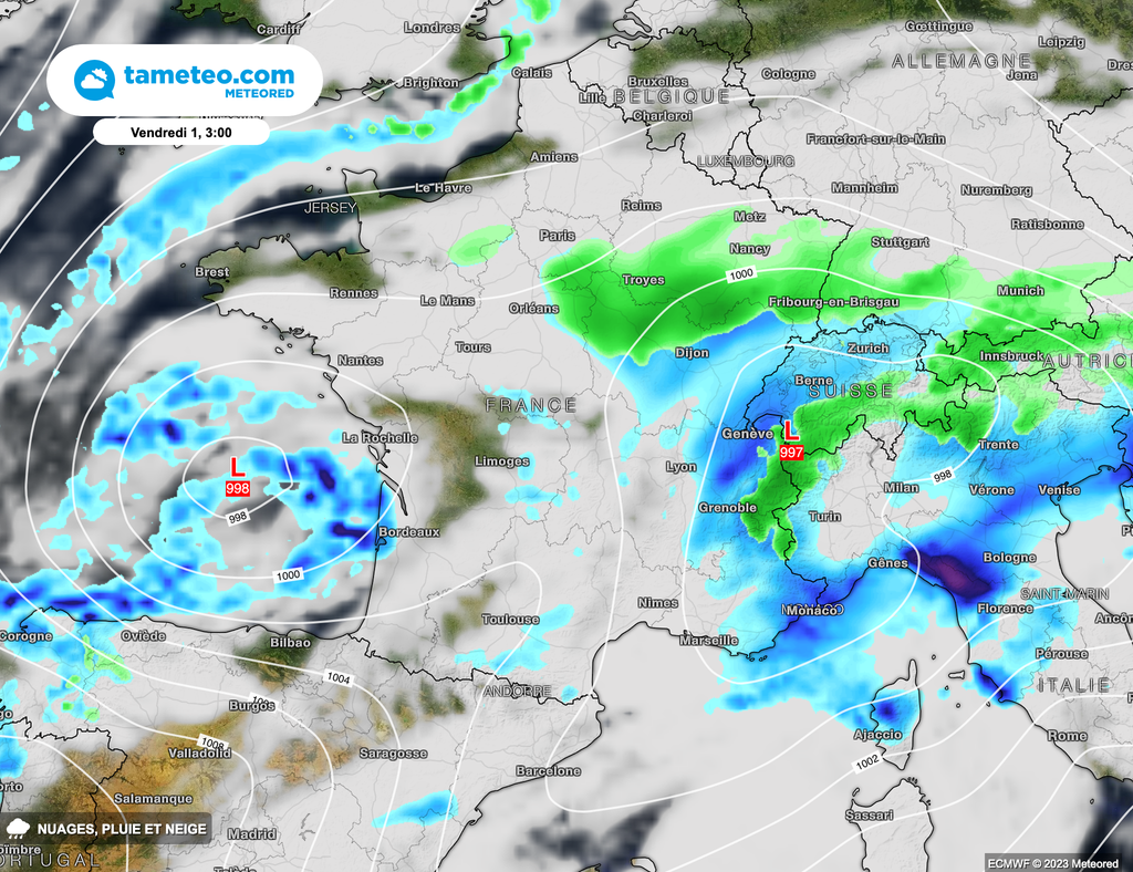 Soirée et nuit de jeudi à vendredi hivernales sur l'hexagone. Le froid persiste.