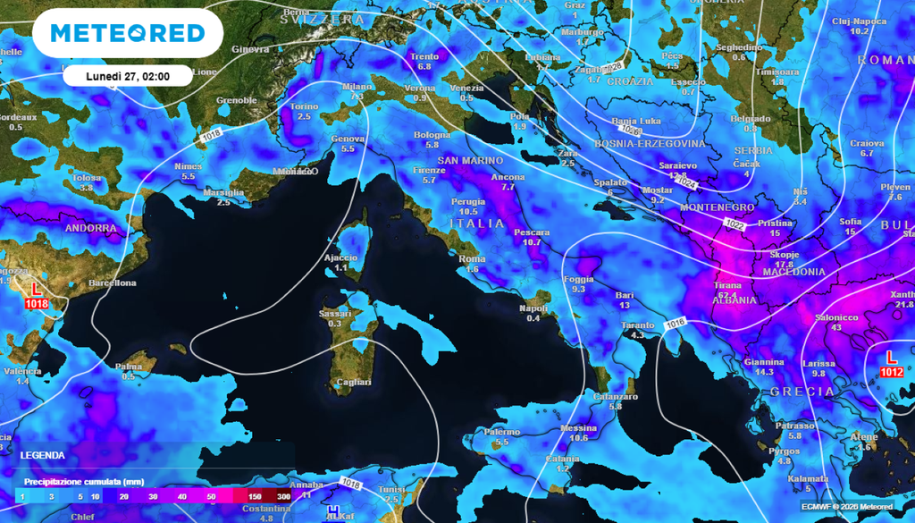 I fenomeni si concentreranno principalmente nelle ore centrali del giorno.