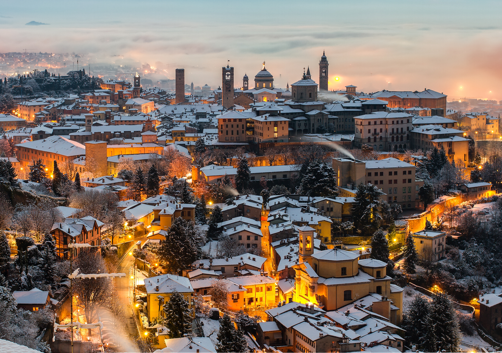 Neve a Bergamo e in tutte le province della Lombardia