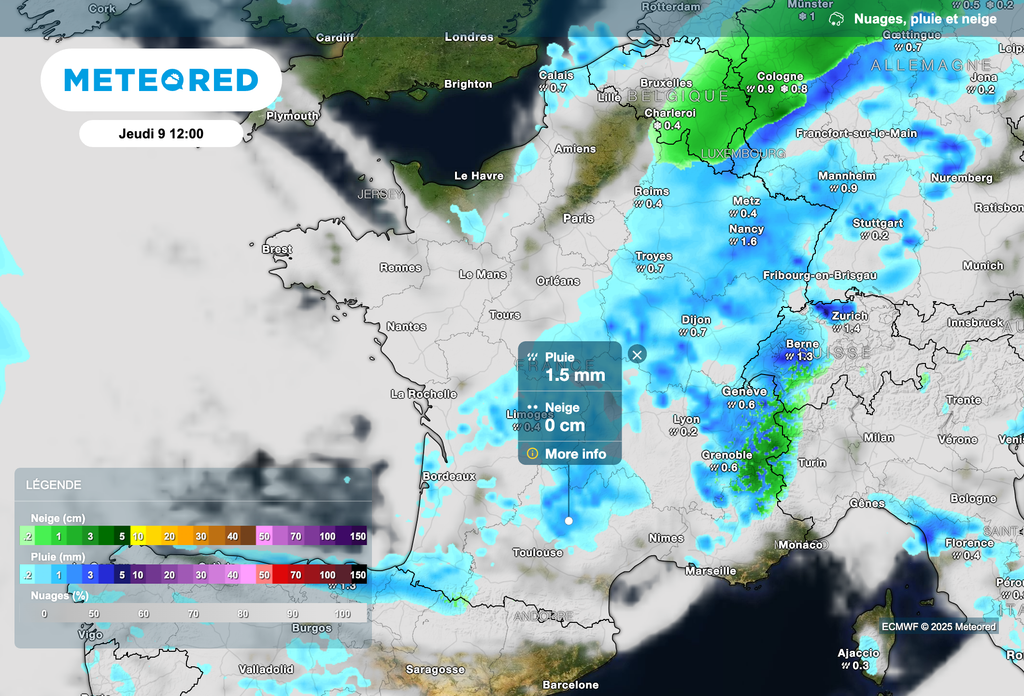 Encore quelques petites chutes de neige sur le nord des Ardennes ce midi.