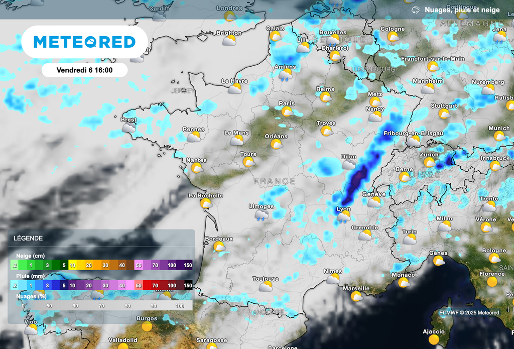 Temps perturbé cet après-midi dans de nombreuses régions.