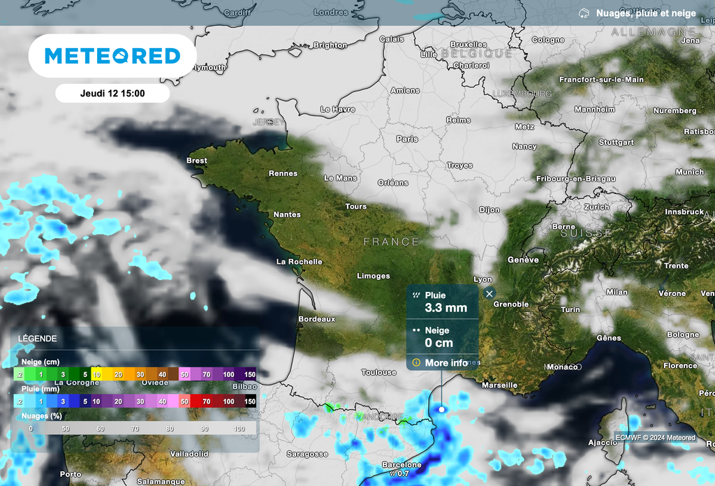 Quelques pluies sur le Roussillon ce jeudi.