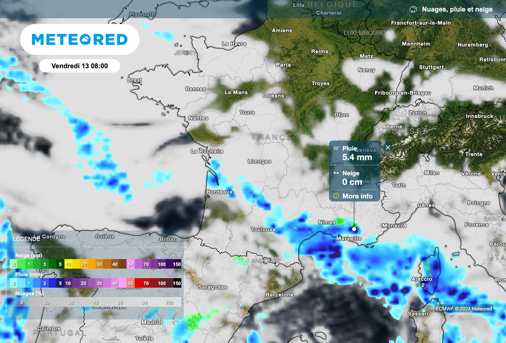 Météo pluvieuse ce vendredi dans le sud-est de la France.