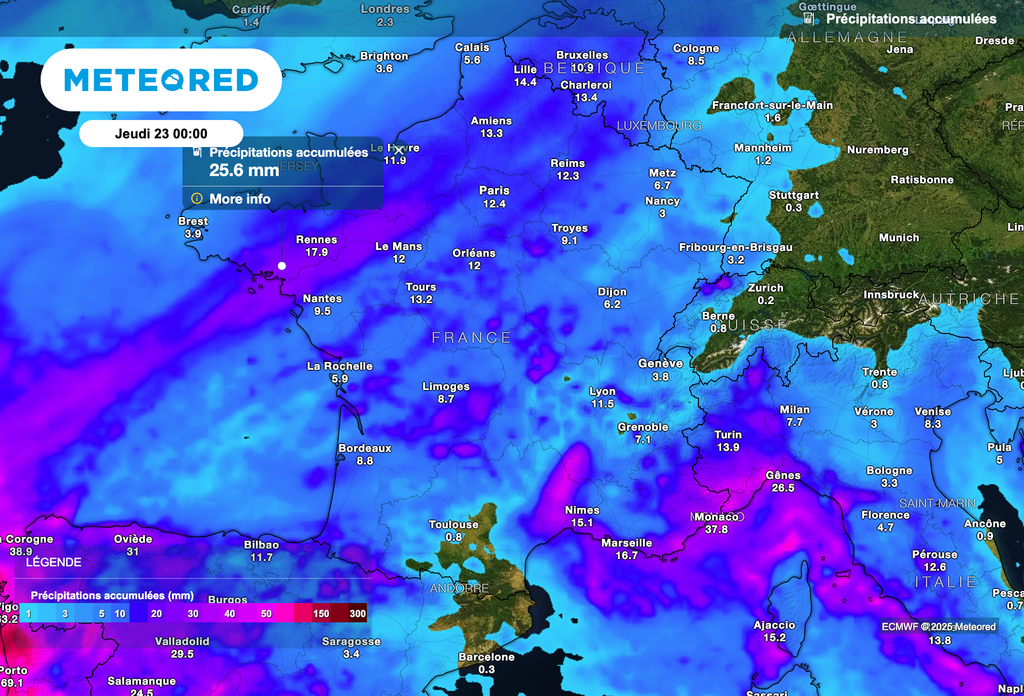 Des précipitations attendues sur la plupart des régions au cours des deux prochains jours.