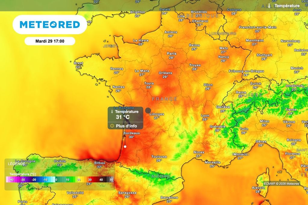 Des températures encore très élevées ce mardi après-midi en France ! Des températures encore très élevées ce mardi après-midi en France !