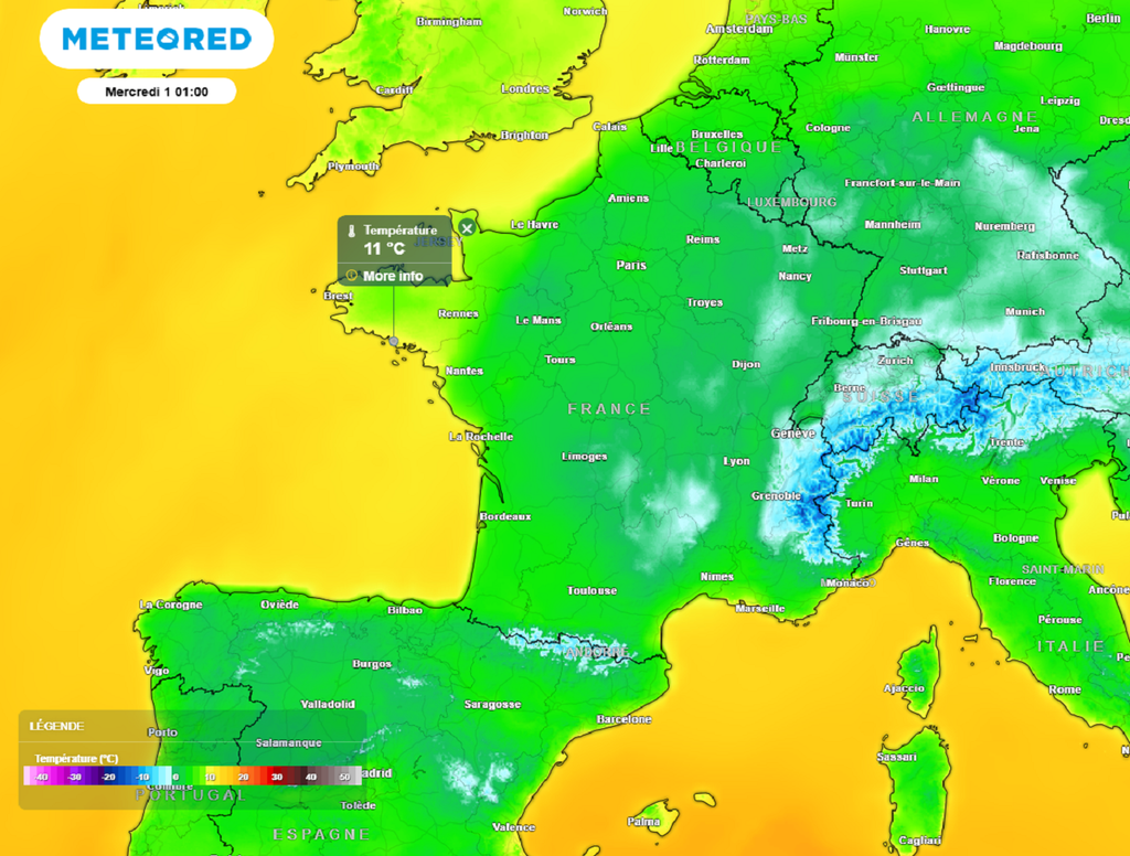 La nuit de la Saint-Sylvestre s'annonce douce dans le nord-ouest, à l'avant de la vigoureuse dépression.