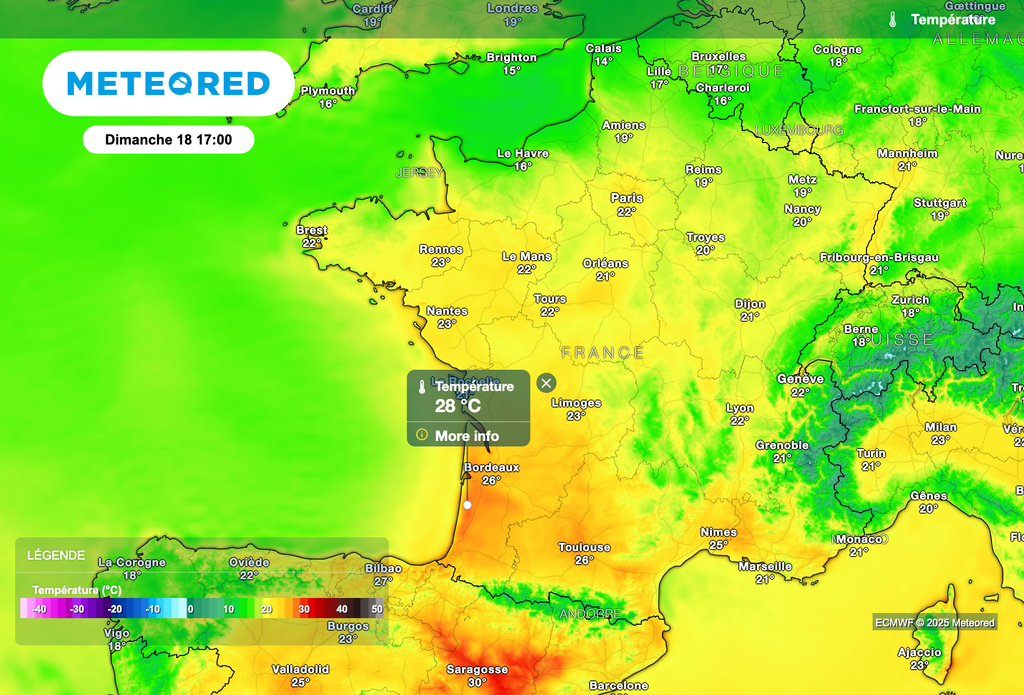 Chaleur cet après-midi : près de 28 degrés attendus en Nouvelle-Aquitaine. Chaleur cet après-midi : près de 28 degrés attendus en Nouvelle-Aquitaine.