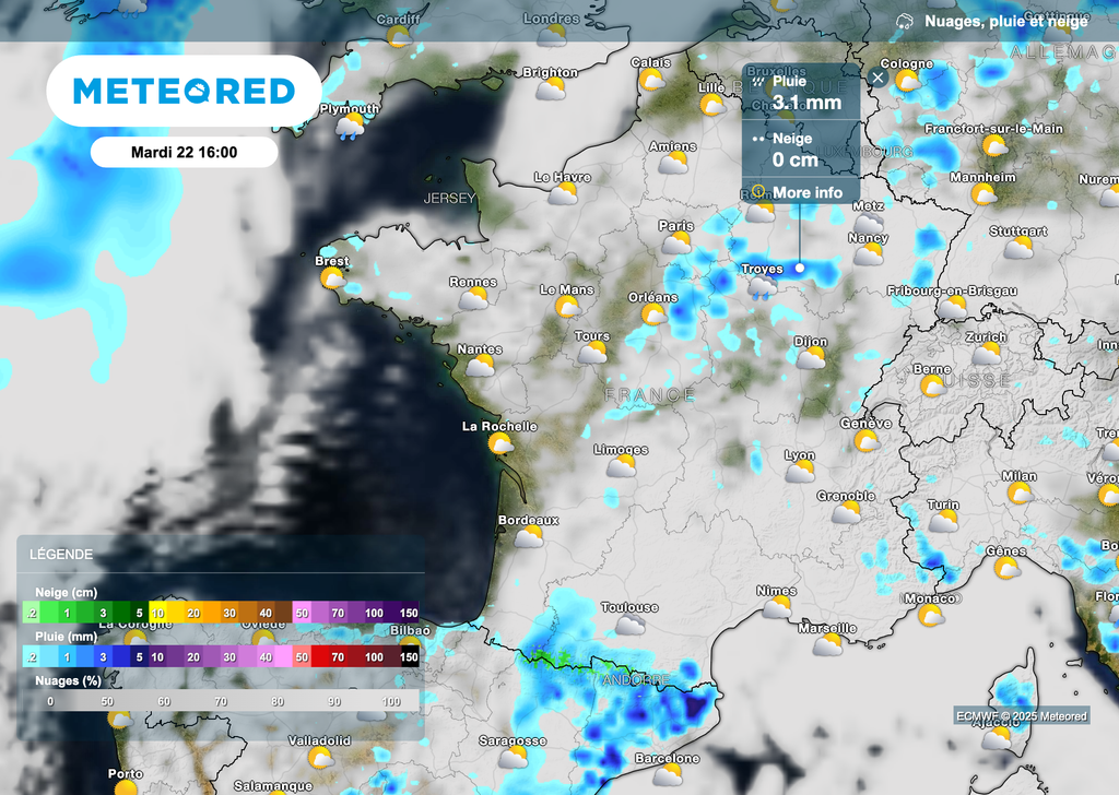 Une journée de mardi un peu plus calme. Quelques averses possibles cet après-midi.