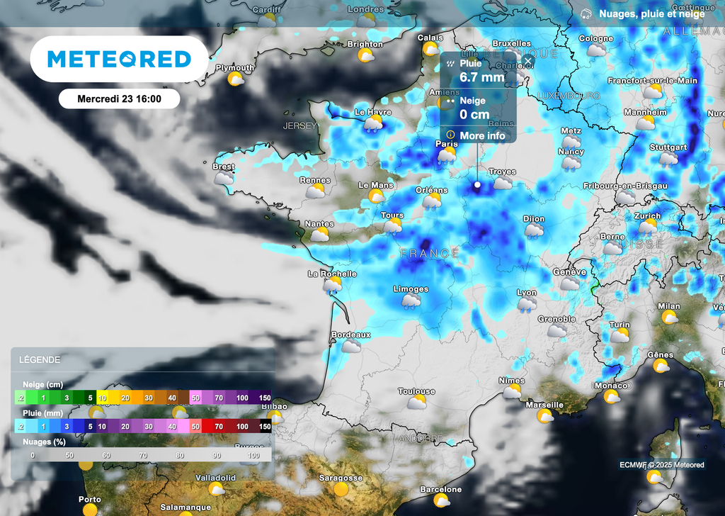 La pluie gagne de nombreuses régions l'après-midi.