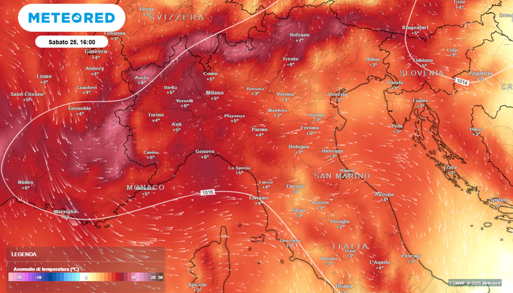 Nel weekend si potranno raggiungere valori localmente fino a oltre +27°C.