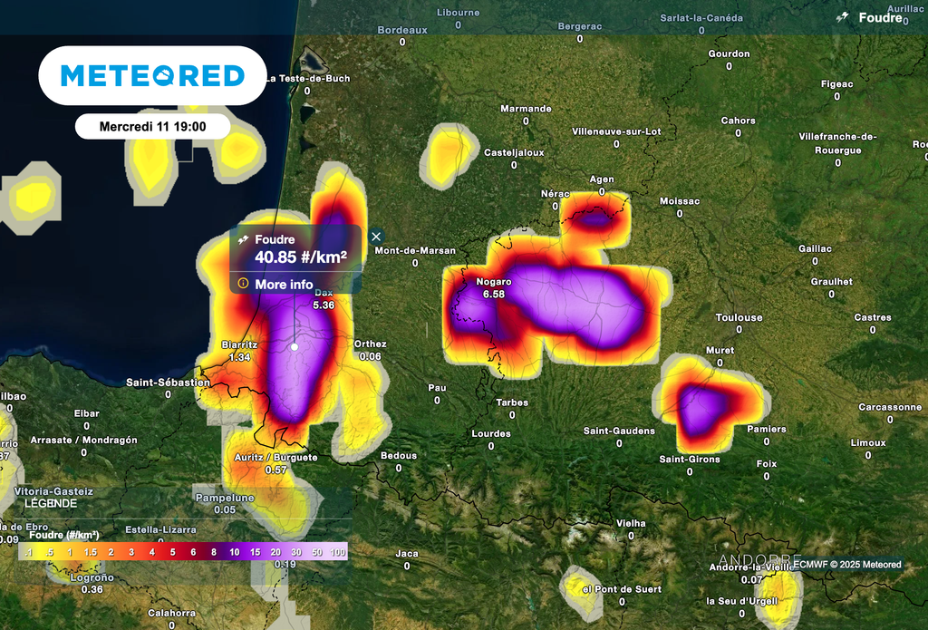 Orages parfois violents attendus dès la fin de journée dans le sud-ouest de la France. Orages parfois violents attendus dès la fin de journée dans le sud-ouest de la France.