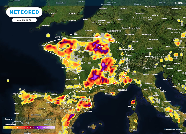 M&eacute;t&eacute;o : orages violents attendus en France &agrave; partir de 14 heures ce mercredi, d&eacute;couvrez les r&eacute;gions concern&eacute;es