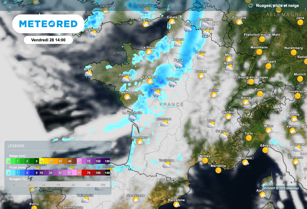 Une perturbation un peu plus active attendue vendredi dans les régions du nord-ouest. Une perturbation un peu plus active attendue vendredi dans les régions du nord-ouest.
