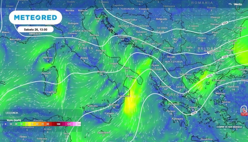 Fronte in allontanamento verso la Grecia Correnti di maestrale ancora su tutto il Meridione