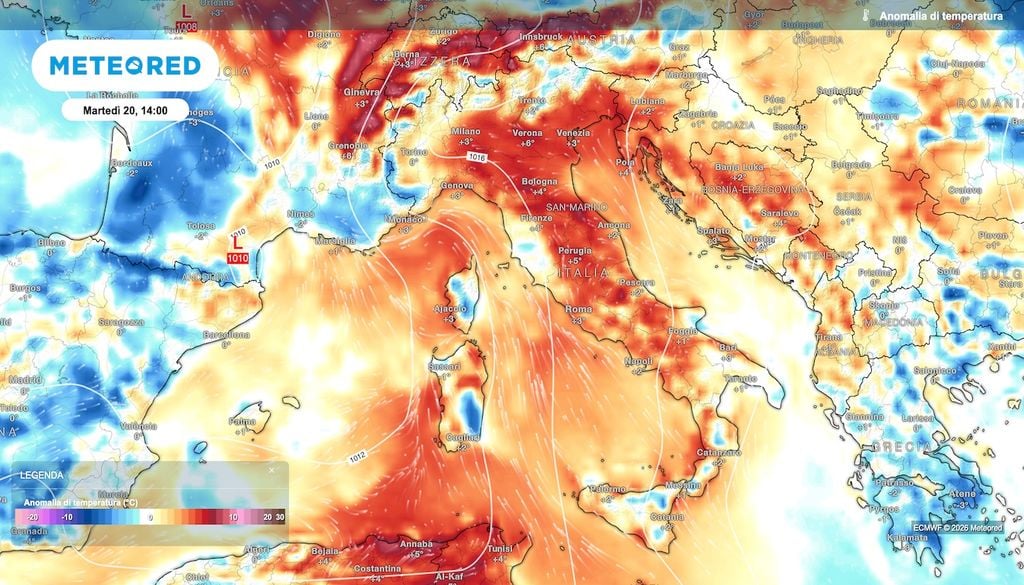 Nonostante le piogge non arriva il freddo, anzi complice lo scirocco le temperature sono spesso sopra la media.