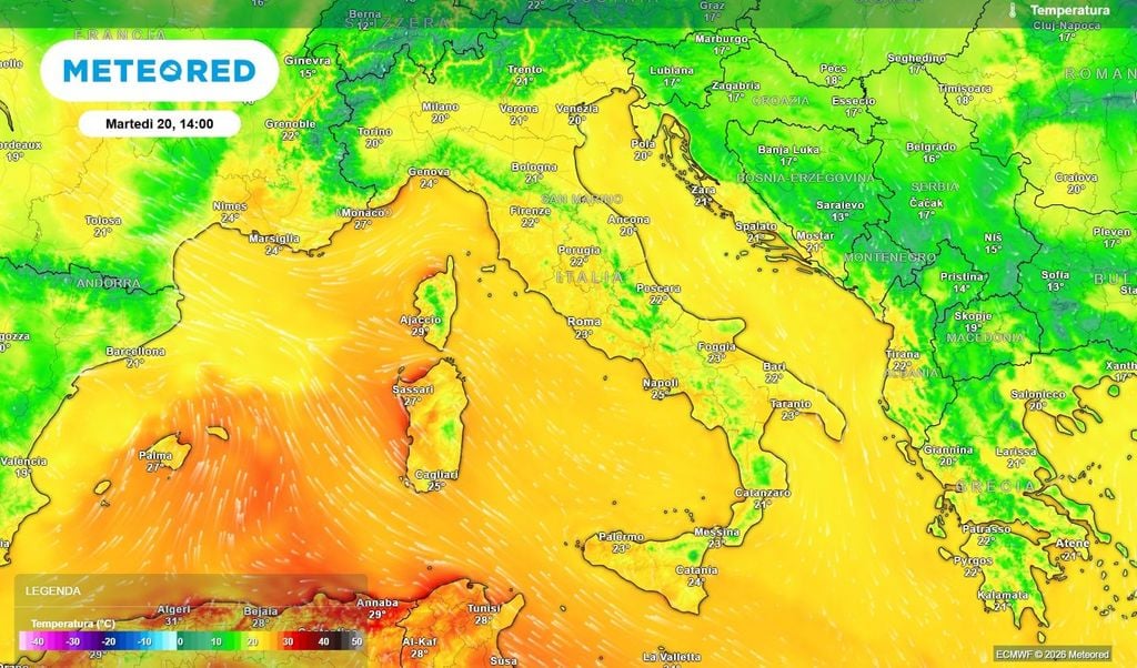 Durante le ore più calde le temperature rimarranno ancora gradevoli.
