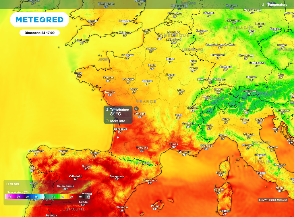 Chaleur parfois forte pour ce dimanche en France.