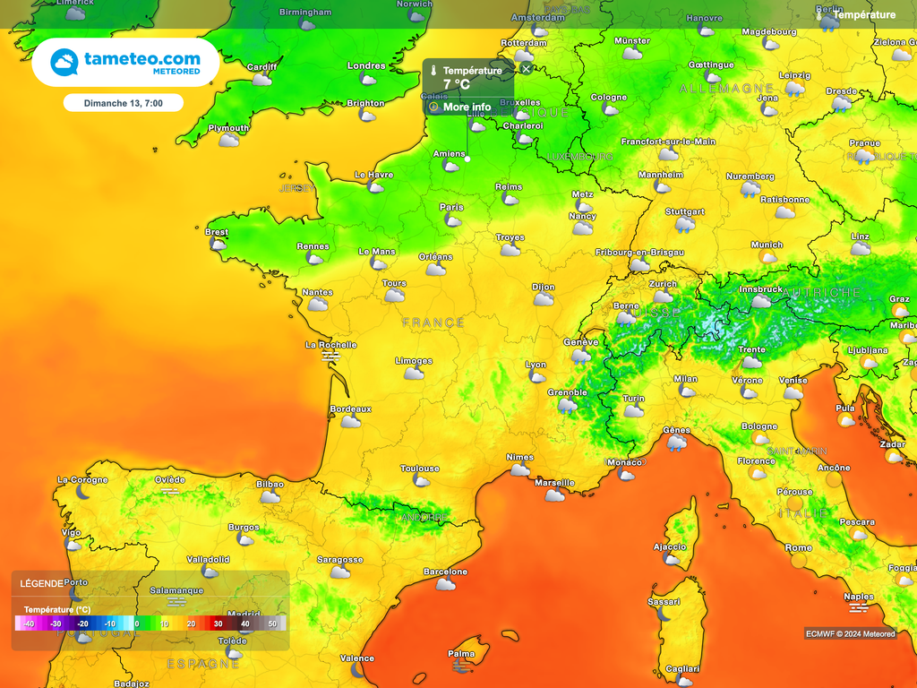 Nombreux nuages bas et grisailles matinales.