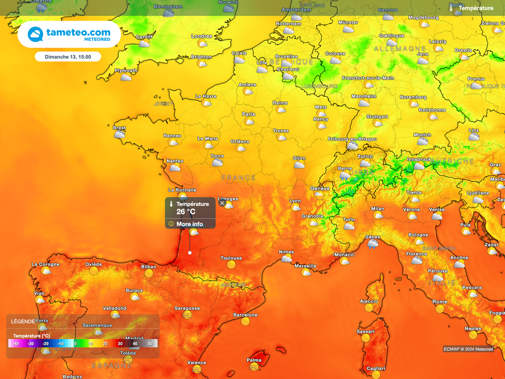 Le seuil de chaleur (25°C) sera atteint et même dépassé dans le sud-ouest !