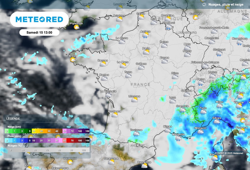 Encore des averses dans l'Est samedi.