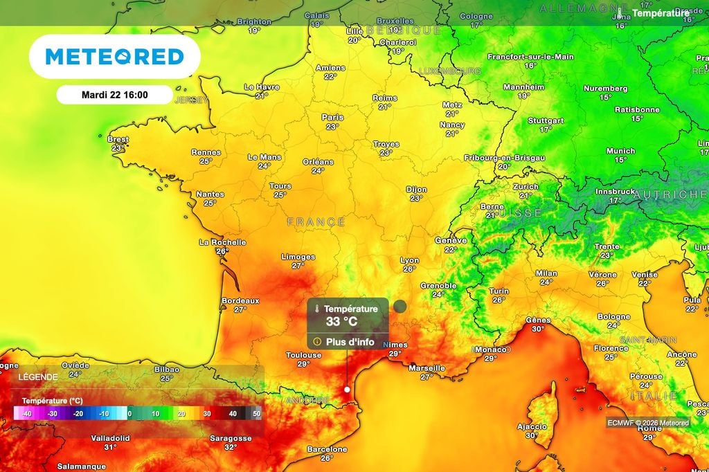 Températures attendues ce mardi après-midi en France. Températures attendues ce mardi après-midi en France.