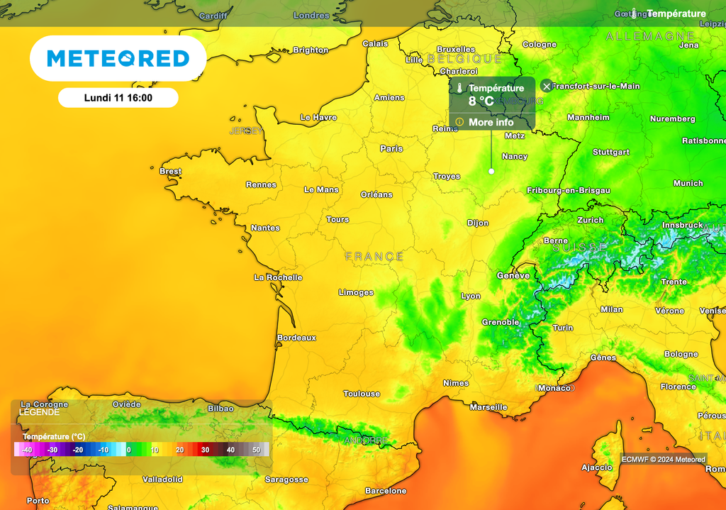 À peine 10 degrés cet après-midi dans le nord-est de la France !