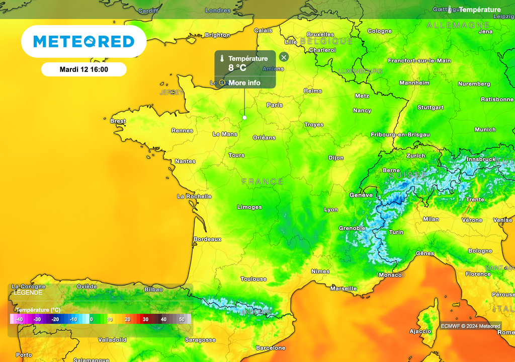 Les températures auront parfois du mal à dépasser les 10 degrés mardi après-midi.